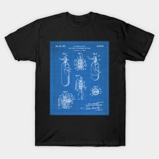 Scuba Tank Patent - Scuba Diver Deep Sea Diving Art - Blueprint T-Shirt